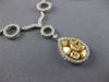 ESTATE LARGE 8.90CT WHITE & FANCY YELLOW DIAMOND 18K 2 TONE GOLD LARIAT NECKLACE