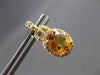 ESTATE LARGE 2.32CT DIAMOND & AAA CITRINE 14KT YELLOW GOLD OVAL HANGING EARRINGS