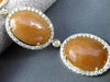 ESTATE WIDE 3.50CT DIAMOND & ORANGE ARAGONITE 14K YELLOW GOLD OVAL HALO BRACELET