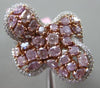 ESTATE LARGE GIA 3.37CT WHITE & PINK DIAMOND 18KT GOLD BUTTERFLY STAR HALO RING