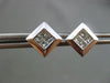 ESTATE .78CT DIAMOND PRINCESS 18KT WHITE GOLD CLASSIC 3D SQUARE STUD EARRINGS