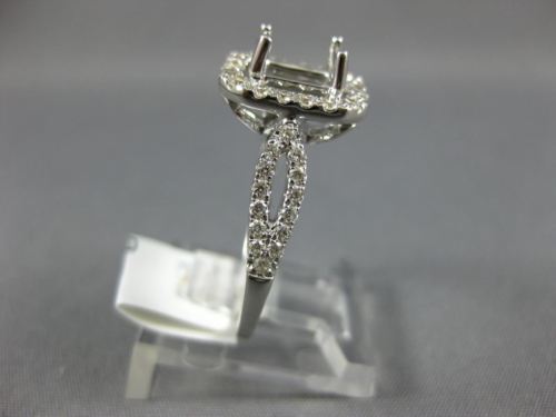 ESTATE .75CT DIAMOND 14KT WHITE GOLD 3D HALO FILIGREE SEMI MOUNT ENGAGEMENT RING