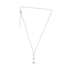 ESTATE .13CT ROUND DIAMOND 14KT WHITE GOLD 3D CLASSIC PAVE PEAR BAR NECKLACE
