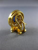 ANTIQUE LARGE 8.68CT DIAMOND & AAA SAPPHIRE 18KT YELLOW GOLD 3D CLIP ON EARRINGS