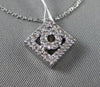 ESTATE .30CT DIAMOND 18KT WHITE GOLD 3D CRICLE SQUARE DIAMOND FLOATING PENDANT