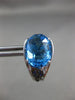 ESTATE LARGE 8.8CT DIAMOND & AAA BLUE TOPAZ 14K WHITE GOLD CLIP ON LEAF EARRINGS