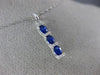 ESTATE .85CT DIAMOND & AAA SAPPHIRE 14KT WHITE GOLD PAST PRESENT FUTURE PENDANT