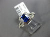 ESTATE 1.43CT DIAMOND & AAA SAPPHIRE 14KT WHITE GOLD SQUARE HALO ENGAGEMENT RING