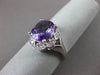 ESTATE LARGE 3.12CTW DIAMOND & AAA EXTRA FACET AMETHYST 14KT WHITE FILIGREE RING