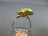 ESTATE LARGE 2.97CT WHITE & FANCY YELLOW DIAMOND 18KT 2 TONE GOLD BUTTERFLY RING