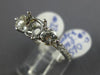 ESTATE .95CT DIAMOND 14KT WHITE GOLD CLASSIC 3 STONE SEMI MOUNT ENGAGEMENT RING