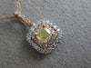 ESTATE .76CT WHITE & FANCY YELLOW DIAMOND 18KT WHITE & ROSE GOLD 3D HALO PENDANT
