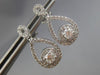 ESTATE .80CT DIAMOND 14KT WHITE GOLD SOLITAIRE INFINITY FLOWER HANGING EARRINGS
