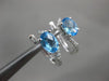 ESTATE 2.28CT DIAMOND & AAA BLUE TOPAZ 18KT WHITE GOLD 3D SWIRL HANGING EARRINGS