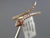 ESTATE .19CT DIAMOND & AAA RUBY 14KT ROSE GOLD 3D CLASSIC CRISS CROSS SNAKE RING