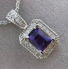 ESTATE 2.58CT DIAMOND & AMETHYST 14K WHITE GOLD SQUARE MILGRAIN FLOATING PENDANT