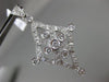 ESTATE LARGE 1.05CT DIAMOND 18KT WHITE GOLD 3D FILIGREE ETOILE FLOATING PENDANT