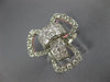 ESTATE LARGE 1.44CT DIAMOND 18KT WHITE GOLD 3D ROUND & PRINCESS FLOWER BOW RING