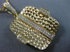 ESTATE .32CT DIAMOND 18KT YELLOW GOLD 3D SQUARE HAMMERED FLOATING FUN PENDANT