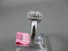 ESTATE .47CT ROUND & BAGUETTE DIAMOND 18K WHITE GOLD 3D FILIGREE ENGAGEMENT RING