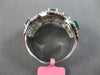 ESTATE WIDE 1.68CT DIAMOND & AAA EMERALD 18KT WHITE GOLD MULTI ROW WAVE FUN RING