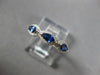 ESTATE .67CT DIAMOND & AAA SAPPHIRE 14K WHITE GOLD HALO WEDDING ANNIVERSARY RING