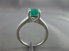 ESTATE 1.33CT DIAMOND & AAA EMERALD 14K WHITE GOLD LUCIDA ENGAGEMENT RING #22247