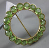 ANTIQUE LARGE 8.05CT AAA PERIDOT 14KT YELLOW GOLD 3D FLOWER CIRCULAR BROOCH PIN