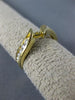 ESTATE .37CT DIAMOND 14KT YELLOW GOLD 3D WAVE SEMI MOUNT ENGAGEMENT RING #15826