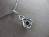 ESTATE .73CT DIAMOND & SAPPHIRE 18K WHITE GOLD DOUBLE RAIN DROP FLOATING PENDANT