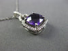 ESTATE 2.15CT DIAMOND & AMETHYST 14KT WHITE GOLD 3D SQUARE HALO FLOATING PENDANT