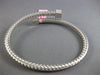 ESTATE LARGE .62CT DIAMOND 14K WHITE GOLD MESH WOVEN CRISS CROSS BANGLE BRACELET