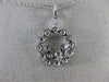 ESTATE .47CT DIAMOND 14KT WHITE GOLD 3D CIRCLE OF LIFE BEZEL HAPPY PENDANT