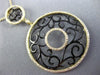 ESTATE LARGE .55CT DIAMOND 14KT YELLOW BLACK GOLD OPEN FILIGREE FLOATING PENDANT