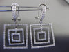 ESTATE 2.17CT DIAMOND 18KT WHITE GOLD 3D FLOATING OPEN SQUARE CLIP ON EARRINGS