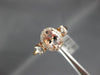 ESTATE 1.10CT DIAMOND & AAA MORGANITE 14K ROSE GOLD 3D THREE STONE OVAL FUN RING