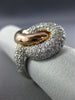 ESTATE LARGE 2.0CT DIAMOND 14KT WHITE & ROSE GOLD 3D LOVE KNOT INFINITY FUN RING