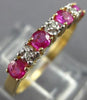 ESTATE .90CT DIAMOND & AAA RUBY 14KT YELLOW GOLD WEDDING ANNIVERSARY RING #17746