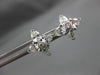 ANTIQUE 1.13CT ROUND & PEAR CUT DIAMOND 14KT WHITE GOLD CLUSTER EARRINGS #17126