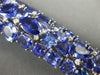 ESTATE EXTRA LARGE 113.88CT DIAMOND & AAA TANZANITE 18KT WHITE GOLD 3D BRACELET