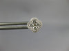 ESTATE .46CT DIAMOND 18KT WHITE GOLD 3D SQUARE FLOWER HALO STUD EARRINGS