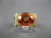 ESTATE LARGE 5.77CT DIAMOND & AAA PEACH MORGANITE 14K WHITE GOLD ENGAGEMENT RING