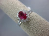 ESTATE 1.42CT DIAMOND & AAA RUBY 18KT WHITE GOLD 3D CLASSIC OVAL ENGAGEMENT RING