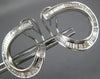 ESTATE LARGE 2.20CT DIAMOND 18KT WHITE GOLD 3D CLASSIC SIDE WAY HOOP EARRINGS