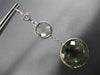 EXTRA LARGE 26CT AAA WHITE SAPPHIRE & GREEN AMETHYST 14K WHITE GOLD 3D EARRINGS