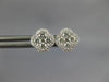 ESTATE .46CT DIAMOND 18KT WHITE GOLD 3D SQUARE FLOWER HALO STUD EARRINGS