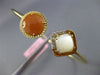 ESTATE .10CT DIAMOND QUARTZ & MOON STONE 14KT YELLOW GOLD SQUARE BANGLE BRACELET