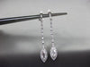 ESTATE 1.55CT DIAMOND ROUND & MARQUISE 14KT WHITE GOLD 3D HALO HANGING EARRINGS