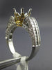 ESTATE LARGE 1.48CT DIAMOND 14K WHITE GOLD 3D FLOWER SEMI MOUNT ENGAGEMENT RING