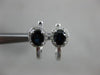 ESTATE .82CT DIAMOND & SAPPHIRE 14KT WHITE GOLD OVAL LEVERBACK HANGING EARRINGS
